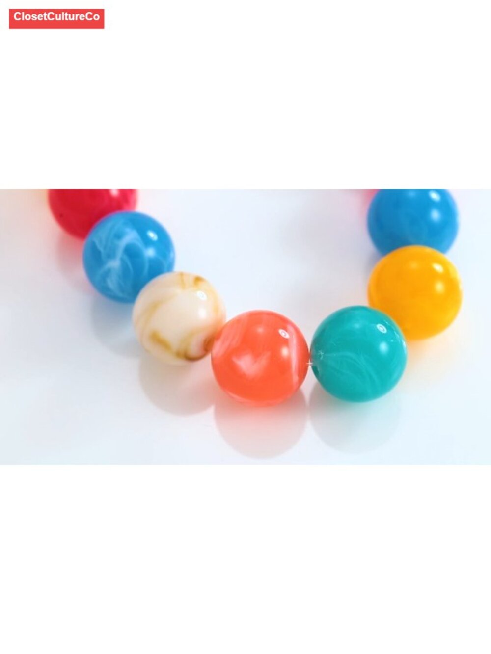 Oversized Resin Disc Beaded Choker Necklace Bold Statement Boho Summer Jewelry - Picture 6 of 6